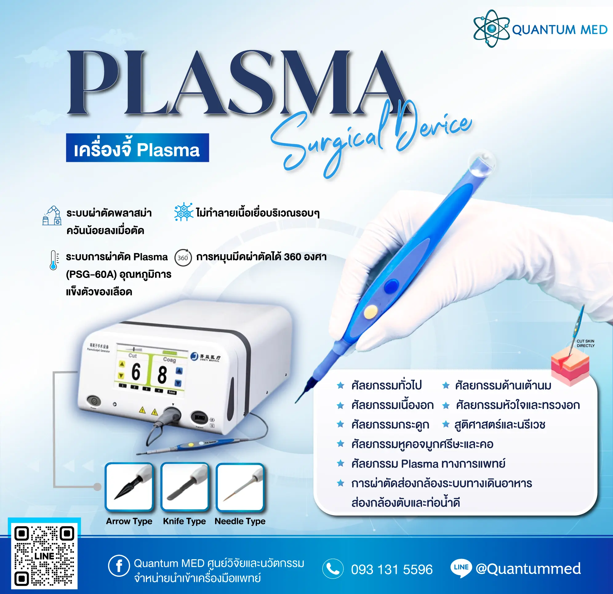 เครื่องจี้พลาสมา – งานศัลยกรรมเล็ก/ผิวพรรณ แผลเรียบ หายเร็ว